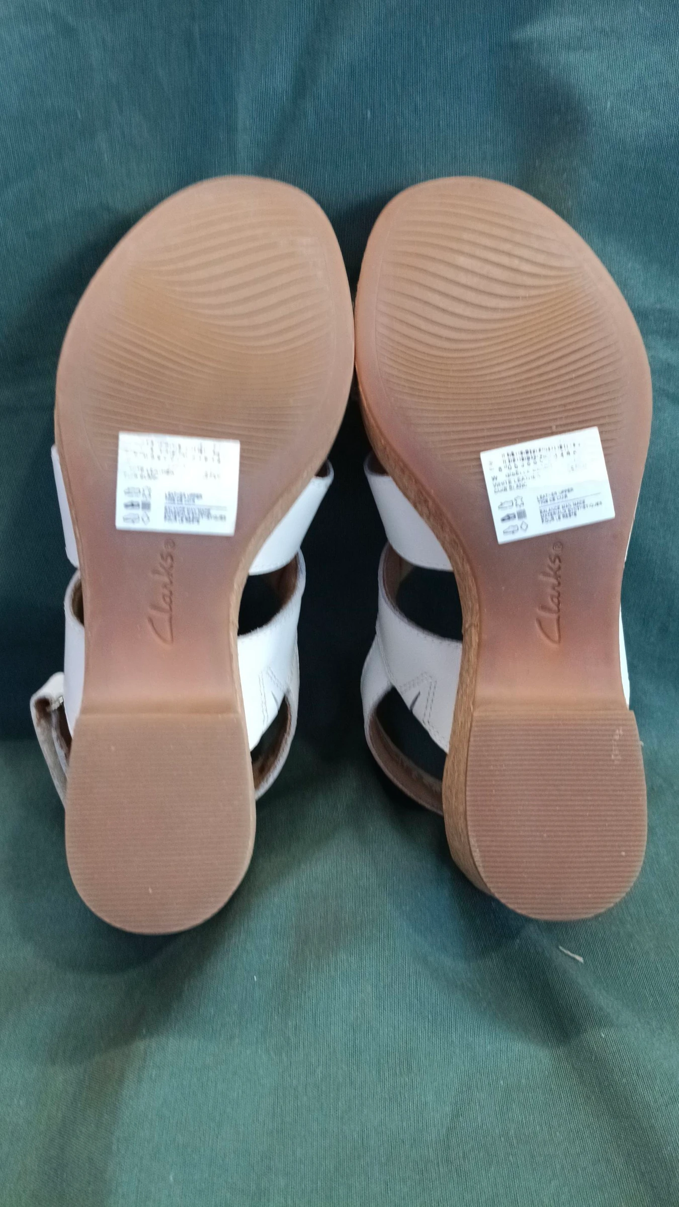 Clarks Giselle Playa Sandales en cuir blanc avec talon en liège Taille 39.5 – photo 9